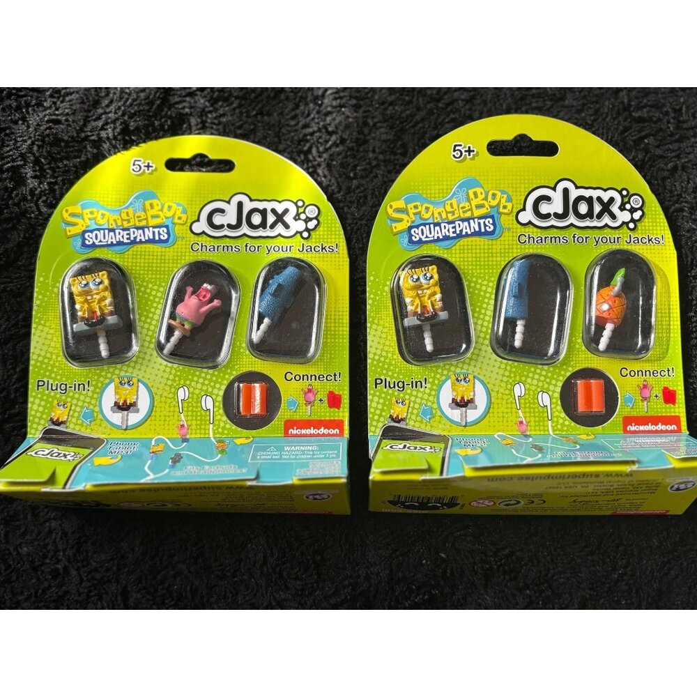 SpongeBob SquarePants cJax Charms Earbud Jacks Phone Tablet Set Of 6 Nickelodeon